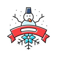 snowmobiling winter color icon illustration vector