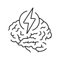 lightning bolt brainstorm line icon illustration vector