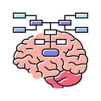 mind map brainstorm color icon illustration vector
