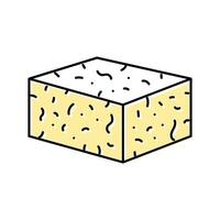 tofu block vegan food color icon illustration vector