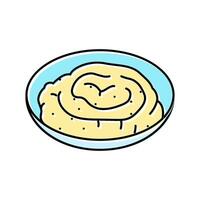 hummus dip vegan food color icon illustration vector