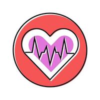 heartbeat line acupuncture color icon illustration vector
