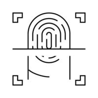 fingerprint scan line icon illustration vector