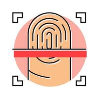 fingerprint scan color icon illustration vector