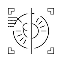 iris scan biometric line icon illustration vector