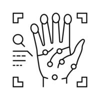 handprint recognition line icon illustration vector
