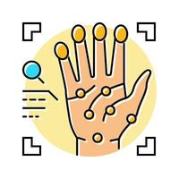 handprint recognition color icon illustration vector