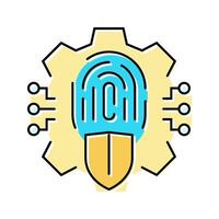 security system biometric color icon illustration vector
