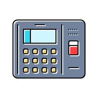 access control biometric color icon illustration vector