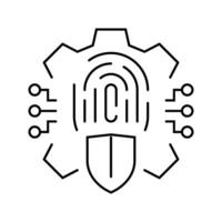 security system biometric line icon illustration vector