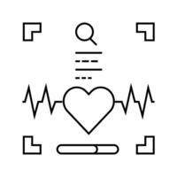 heartbeat authentication line icon illustration vector