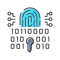 attendance system biometric color icon illustration vector