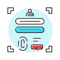 encryption biometric color icon illustration vector
