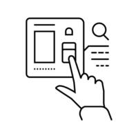 password biometrics integration line icon illustration vector