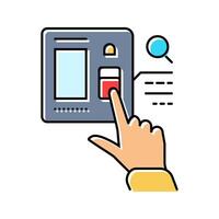 password biometrics integration color icon illustration vector