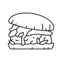 egg burger food line icon illustration vector