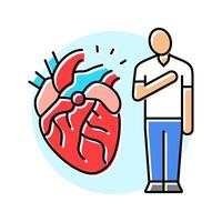 heart man disease color icon illustration vector