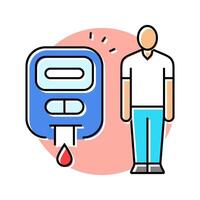 diabetes man disease color icon illustration vector