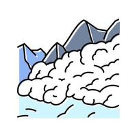 avalanche weather natural phenomena color icon illustration vector