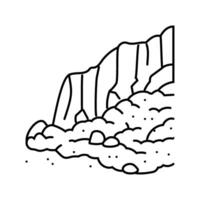 landslide weather natural phenomena line icon illustration vector