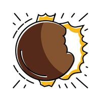 solar eclipse weather natural phenomena color icon illustration vector