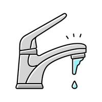 dripping faucet water saving color icon illustration vector