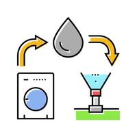 greywater system water saving color icon illustration vector