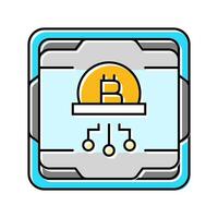 cpu cryptocurrency mining color icon illustration vector