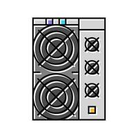 asic miner cryptocurrency mining color icon illustration vector
