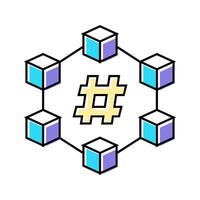 hash rate cryptocurrency mining color icon illustration vector
