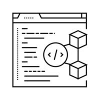 software cryptocurrency mining line icon illustration vector