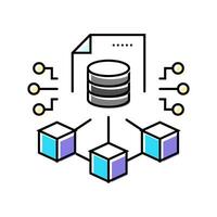blockchain ledger cryptocurrency mining color icon illustration vector