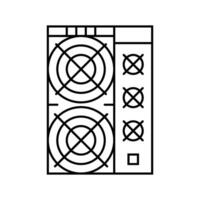 asic miner cryptocurrency mining line icon illustration vector