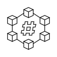 hash rate cryptocurrency mining line icon illustration vector