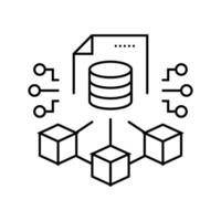 blockchain ledger cryptocurrency mining line icon illustration vector