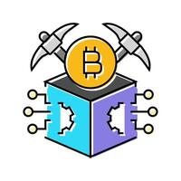 rewards cryptocurrency mining color icon illustration vector