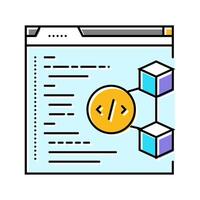 software cryptocurrency mining color icon illustration vector