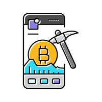 crypto app cryptocurrency mining color icon illustration vector