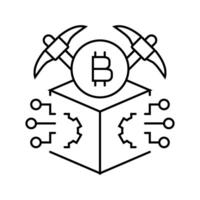 rewards cryptocurrency mining line icon illustration vector