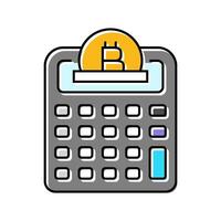 calculator cryptocurrency mining color icon illustration vector
