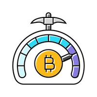 difficulty cryptocurrency mining color icon illustration vector