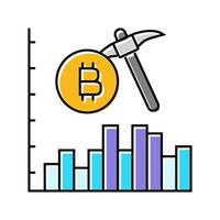 cryptocurrency token cryptocurrency mining color icon illustration vector