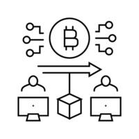 blockchain transaction cryptocurrency mining line icon illustration vector