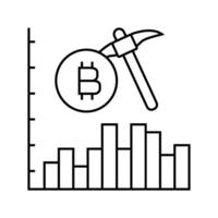cryptocurrency token cryptocurrency mining line icon illustration vector