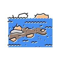 floodwater with debris color icon illustration vector