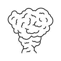 smoke cloud wildfire disaster line icon illustration vector