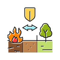 firebreak line wildfire disaster color icon illustration vector