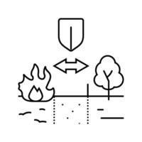 firebreak line wildfire disaster line icon illustration vector