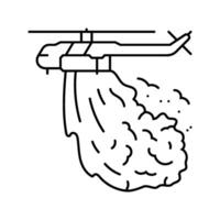 firefighting helicopter line icon illustration vector