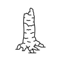 charred tree trunk wildfire disaster line icon illustration vector